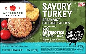 Applegate, Natural Savory Turkey Breakfast Sausage Patties, 7 oz (Frozen)