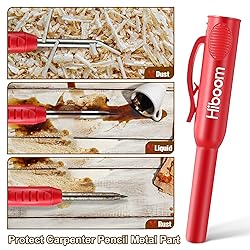Hiboom 2 Pack Solid Carpenter Pencils with Pencil