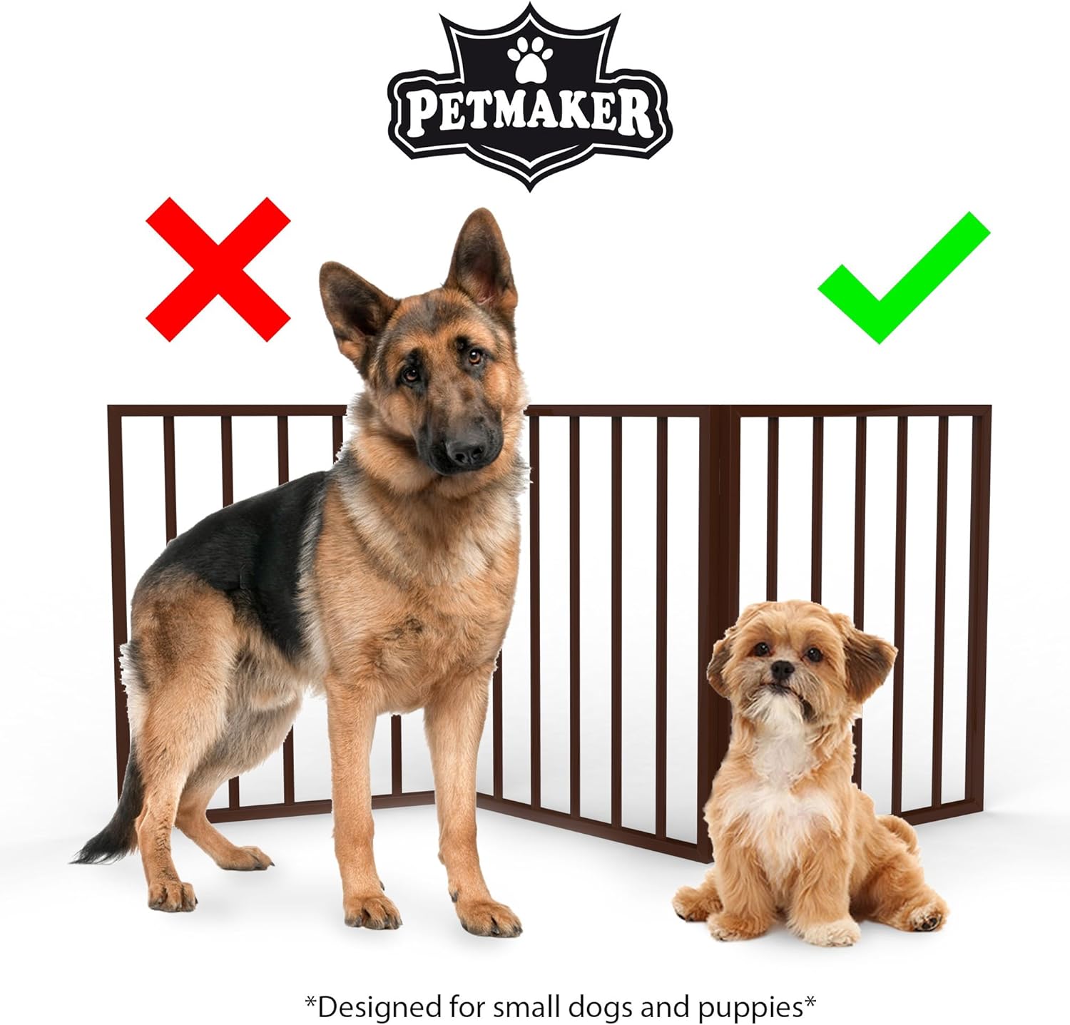 Foldable, Free-Standing Wooden Pet Gate- Light Weight, Indoor Barrier for Small Dogs / Cats by PETMAKER- 24 Inch, Dark Brown, Step Over Doorway Fence : Industrial & Scientific