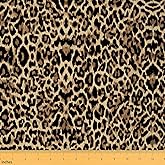 Erosebridal Leopard Print Fabric by The Yard Black Brown Cheetah Upholstery Fabric Wild Jungle Animal Abstract Skin Spots Decorative Fabric for Quilting Sewing DIY Craft Patchwork 1 Yard