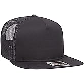 OTTO Round Flat Visor SNAP 5 Panel Mesh Back Trucker Snapback Hat