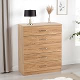 Seconique Dakota 5 Drawer Chest in Oak Effect view 4