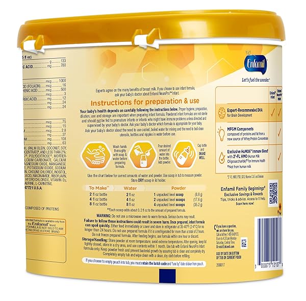 ENFAMIL NEUROPRO BABY FORMULA, BRAIN BUILDING DUO DHA & MFGM, EXCLUSIVE IMMUNE SUPPORTING HUMO6 BLEND, POWDER INFANT FORMULA, BABY MILK, 20.7 OZ
