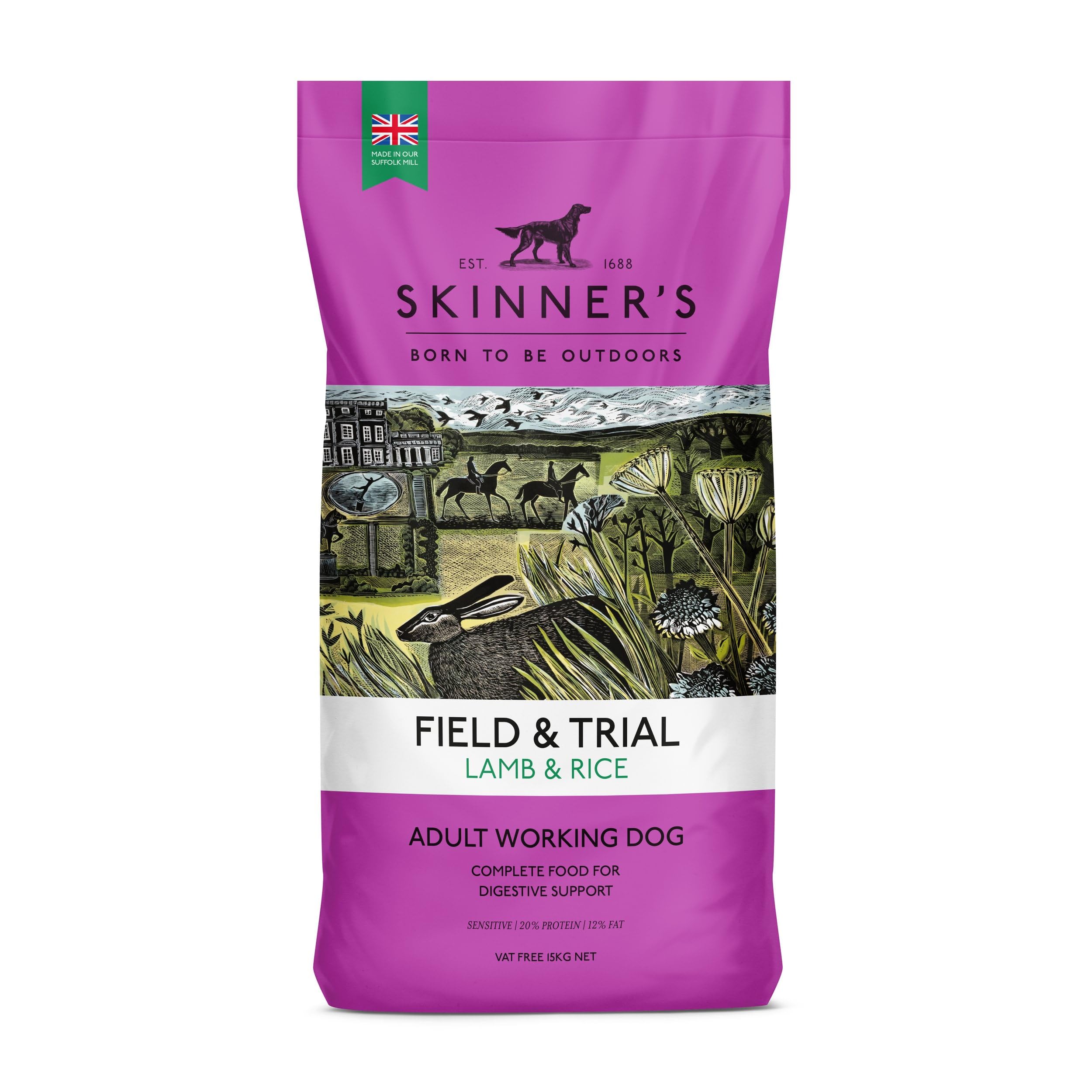 Skinner’s Field & Trial Lamb & Rice – Complete Dry Adult Dog Food, For Active and Energetic Dogs, Sensitive, 15kg — image 1