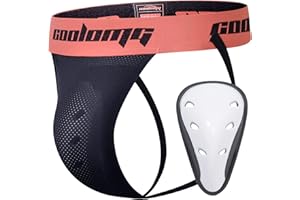 COOLOMG Mens Jock Strap Supporter with Groin Cup and Elastic Waistband for Baseball Hockey,Rugby,Lacrosse,Mixed Martial Arts,