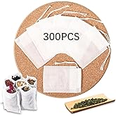 300 Pcs Empty Tea Bags for Loose Leaf Tea, Disposable Small tea Filter Bags with Drawstring fillable Cloth Diy Empty Tea Sachets for Loose tea, Coffee, Herbs, Spice (2.76 x 1.97 inch)
