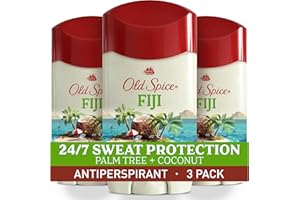 Old Spice Dry Feel Antiperspirant Deodorant for Men, 24/7 Freshness, 24/7 Sweat & Odor Protection, Gentle on Skin with Skin Conditioners, Fiji with Palm Tree + Coconut Scent, 2.6 oz (Pack of 3)