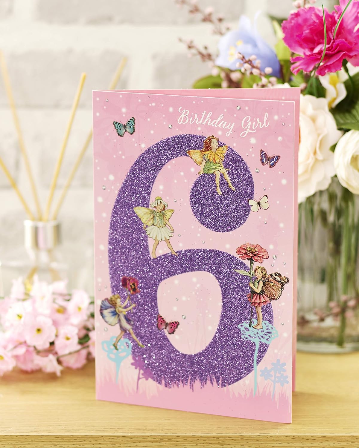6th Birthday Card For Her Flower Fairies Gifts For Kids Fairy Birthday Card Ideal Gift Card For Kids Flower Fairies Birthday Card Age 6 Birthday Card Birthday Home Kitchen Umoonproductions Com