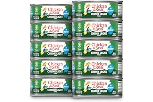 Chicken of the Sea Wild Caught Chunk Light Tuna, 5 Ounce Cans, 10-Count – High Protein 100% Classic Chunk Tuna in Water – Delicious, Easy, Nutritious Ready to Eat Meals