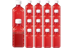 Reallnaive 20 Pcs Liquid Medicine Bottle Oval Plastic Bottles Child Resistant Caps Medicine Bottle Adapter (8 oz)