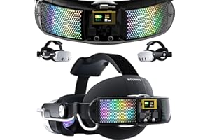 WOUNMTT Head Strap with 10000mAh Battery for Meta Quest 3/3S – Transparent RGB Lighting, Smart Power Display & Carbon Fiber Finish, Adjustable VR Headset Strap for Enhanced Comfort and Balance