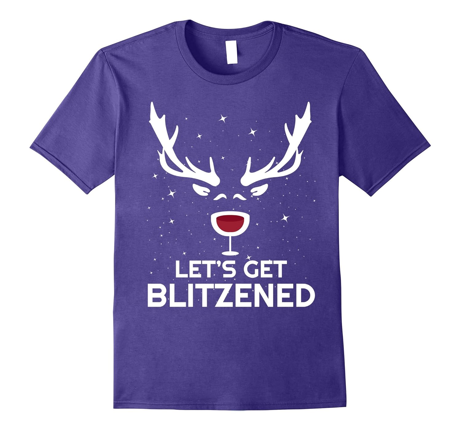 Let's Get Blitzened Shirt Funny Christmas Wine Drinking Joke-ANZ