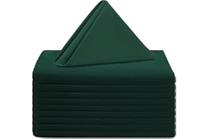 Your Chair Covers Cloth Polyester Napkins, 20 x 20 Inch, Washable Dinner Fabric Linen Napkins with Hemmed Edges for Restaurant, Wedding and Holiday Pack of 10 (Hunter Green)