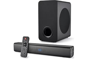 Fansbe Direct Sound Bar Speakers Bluetooth Wireless, TV Speakers Sound Bar Subwoofer, Home Theater Surround Sound Bar HDMI(ARC) Optical AUX USB 2.1ch Home Audio Sound System TV PC Wall Mount, Black