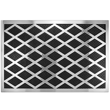 Gummimatte mit Edelstahlrahme in edlem Design für den Hauseingang