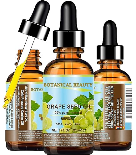 Amazon.com: Botanical Beauty Organic Grape Seed Oil 100% Pure Natural  Virgin UNREFINED Cold-Pressed Carrier Oil for Face, Skin, Body, Hair, Lip,  Nails, Massage. Rich in Vitamin E (1 Fl Oz) : Beauty