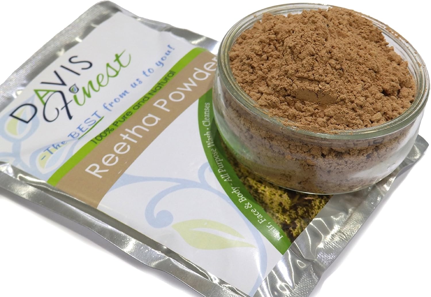 Davis Finest Organic Reetha Aritha Soap Nuts Powder Shampoo SLS-Free Soap 100g, Ayurvedic, Hair & Skin Care - Image 3