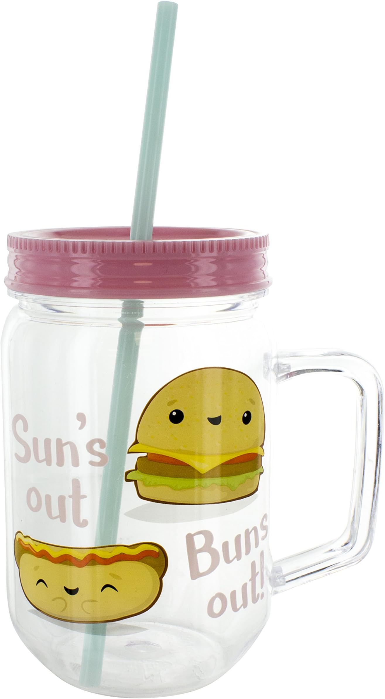 Paladone Suns Out Buns Out Cup and Straw, Multi-Colour, 13 x 9 x 15 cm