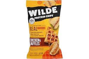 WILDE BRANDS Chicken and Waffles Chicken Chips by Wilde Chips, Thin and Crispy, High Protein, Keto, Paleo Friendly, Made with Real Chicken, 2.25oz Bag