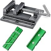 Tools Drill Press Vise Metal Drill Press Vice Workbench Drill Vise Clamp with 2 Pieces Magnetic Vise Pads Multi Grooved Pads