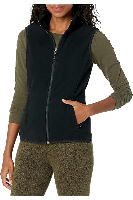 Plus Size Zip-Front Microfleece Vest 