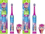 FIREFLY Clean N' Protect My Little Pony Power Toothbrush with 3D Character Cover, Soft Bristles, Battery Included, Ages 3+ (Pack of 2)