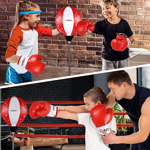 YIFUHH Punching Bag for Kids Include Boxing Gloves Stand Height