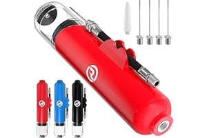 REVIVL Ball Pump for Sports Balls - 5 Needles - Basketball Pump, Soccer Ball Pump - Air Pump for Balls, Volleyball, Football Accessories Equipment - Hand Pump for Inflatables - Never Lose Pin with Holder