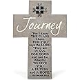 Lighthouse Christian Products Future and Hope Journey Marbled Grey 8 Inch Cast Stone Cross Figurine