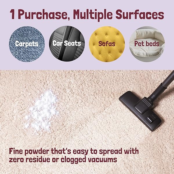 SUNNY & HONEY CARPET DEODORIZER AND FRESHENER POWDER – PET SAFE RUG REFRESHER FOR VACUUMING – BERRY ODOR ELIMINATOR FOR STRONG ODOR AND PET URINE (20 OZ)
