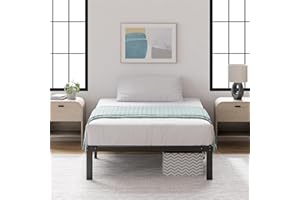 Zinus Yelena Cadre de lit double en métal de 35,6 cm avec support à lattes en acier, construction en métal robuste, assemblag