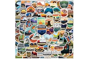 SHOUQIUZHONGLV National Park Sticker Pack Set 100 pcs, Outdoor Nature Adventure Hiking Nature Camping Wilderness Stickers , Waterproof Vinyl Travel Sticker Decals for Water Bottle Laptop Car Bumper Luggage Phone Case Bike