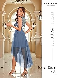 BeryLove Sequin Homecoming Dresses Tulle Formal