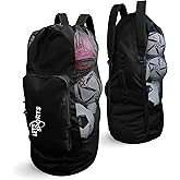 LETS Sports Soccer Ball Bag for Basketball, Volleyball & Football | Large Drawstring Ball Bags Mesh | Heavy-Duty Soccer Ball Bags for Coaches | Equipment Bag w/Shoulder Strap | 37" x 17"