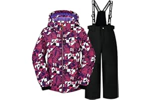 SMONTY SNOWER Girls Snowsuit Detachable-Hooded Ski Suit Extra Warmth Winter Suit