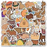 105PCS Cute Capybara Stickers Vinyl Aesthetics Sticker for Scrapbooking, Diary, Laptop, Bumper, Skateboard, Water Bottle, Computer, Phone, Cartoon, Hard hat, Car Stickers and Decals