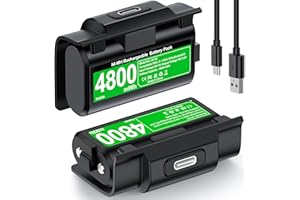 CYOYPPY Rechargeable Battery Pack for X1 Controller, 2x4800mWh Batteries Pack for X1, Play & Charge Kit with USB TypeC Chaging Cable 4 Battery Covers Xbox 360 Back Cover Case Protector