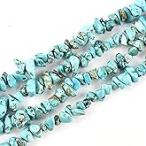 32 Inches 5-8mm Green Turquoise Chip Gemstones Free Form Tumbled Semi Precious Irregular Strand Drilled Stone Beads for Jewelry Making