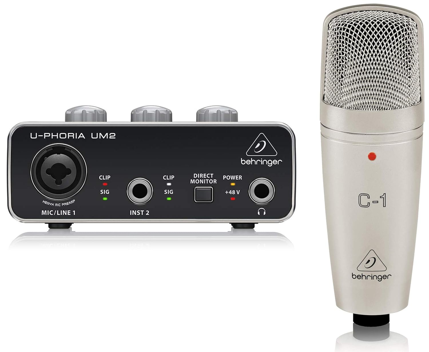 Behringer UPHORIA UM2 2 x 2 Audio interface with USB 2.0 + Behringer C