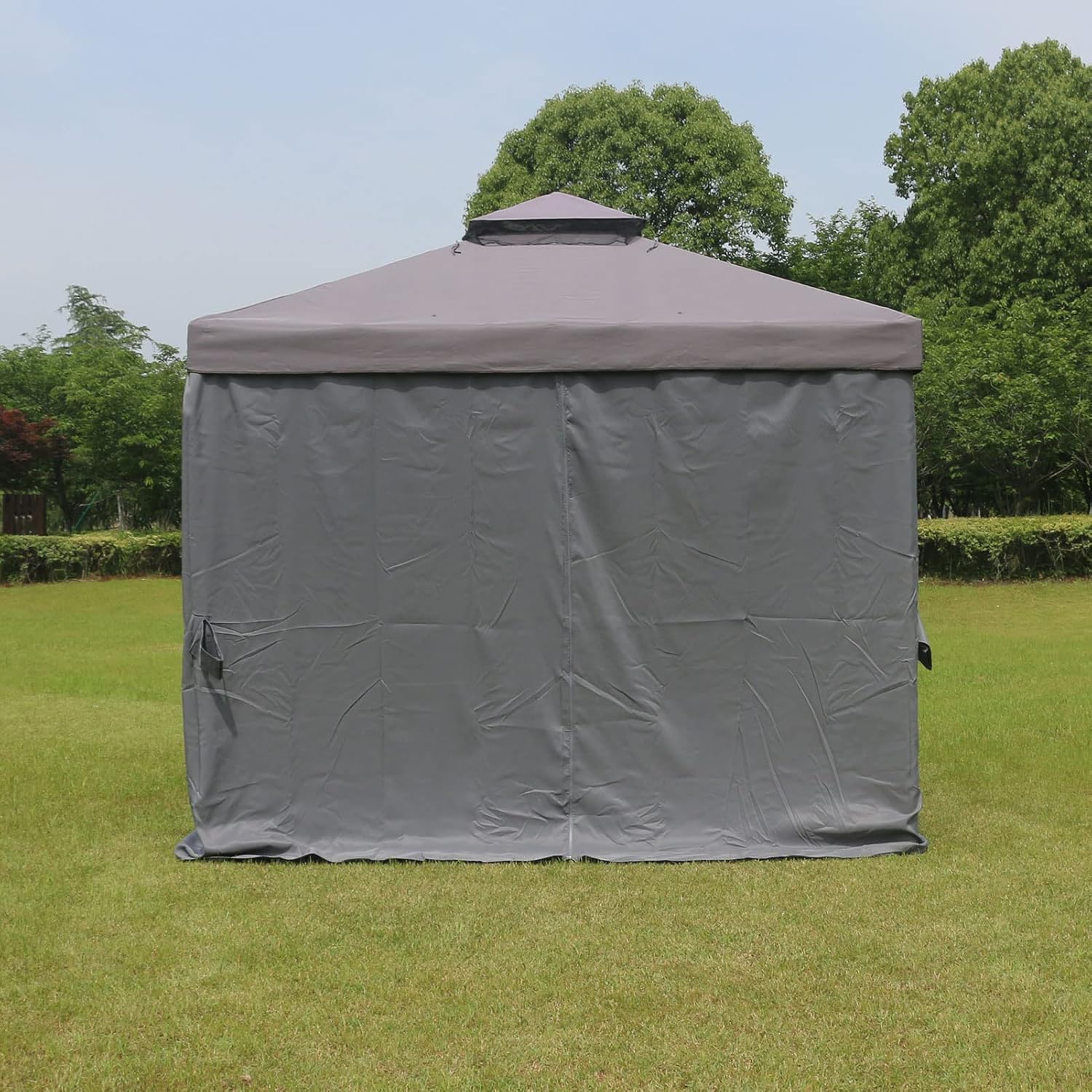 Outdoor Curtains - Sunshine Outdoor 10'x10' Privacy Gazebo Curtains, Replacement Universal Curtain Sidewalls 4-Panels Set, for Patio, Garden, Yard (Only Curtains),Gray