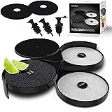 Esatto Glass Salt Rimmer 3 Tier for Margarita Tray and Cocktail, Black with 2 Extra Sponge’s + 3 Pourers – Apply Salt, Sugar,