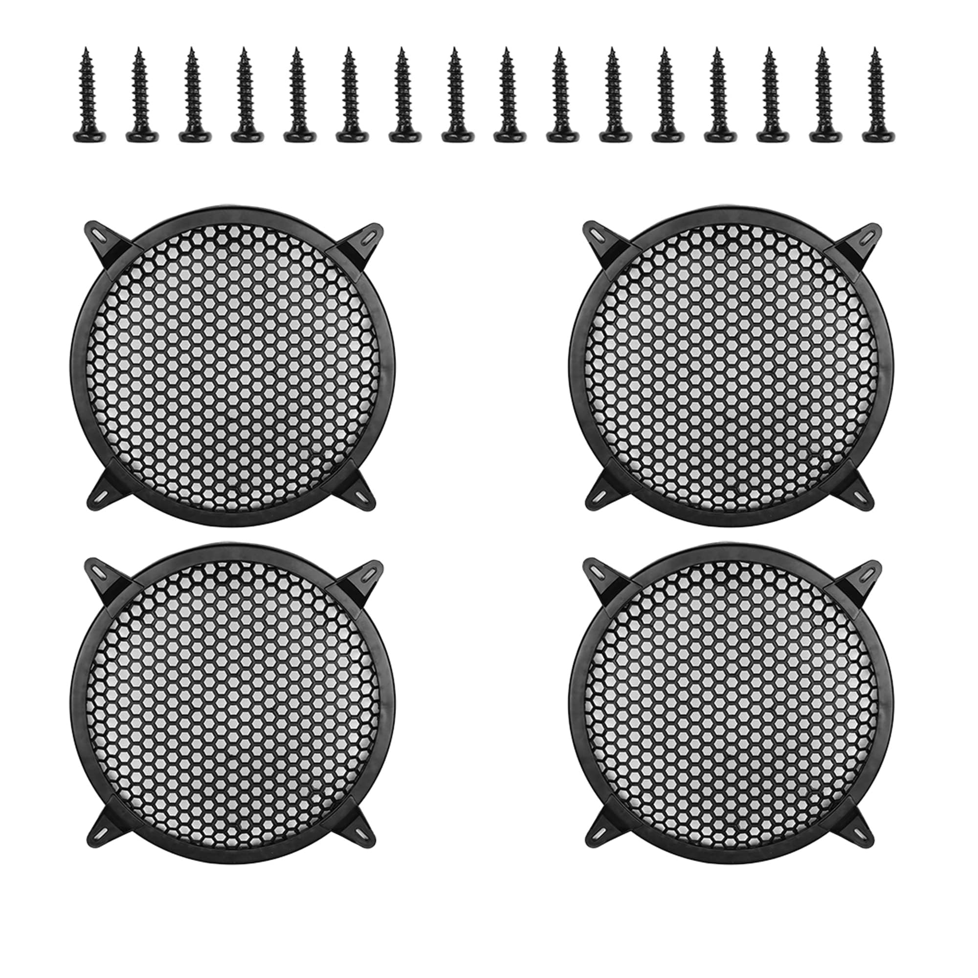 MACHSWON 4pcs 10inch Black Car Speakers Cover Plastic Mesh Woofer Subwoofer Grill Protector