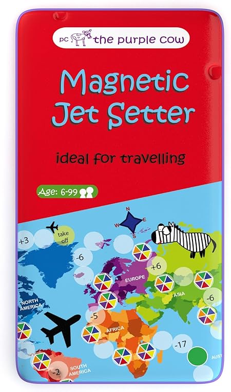 The Purple Cow Magnetic Travel to Go Jet Setter Game, Multi