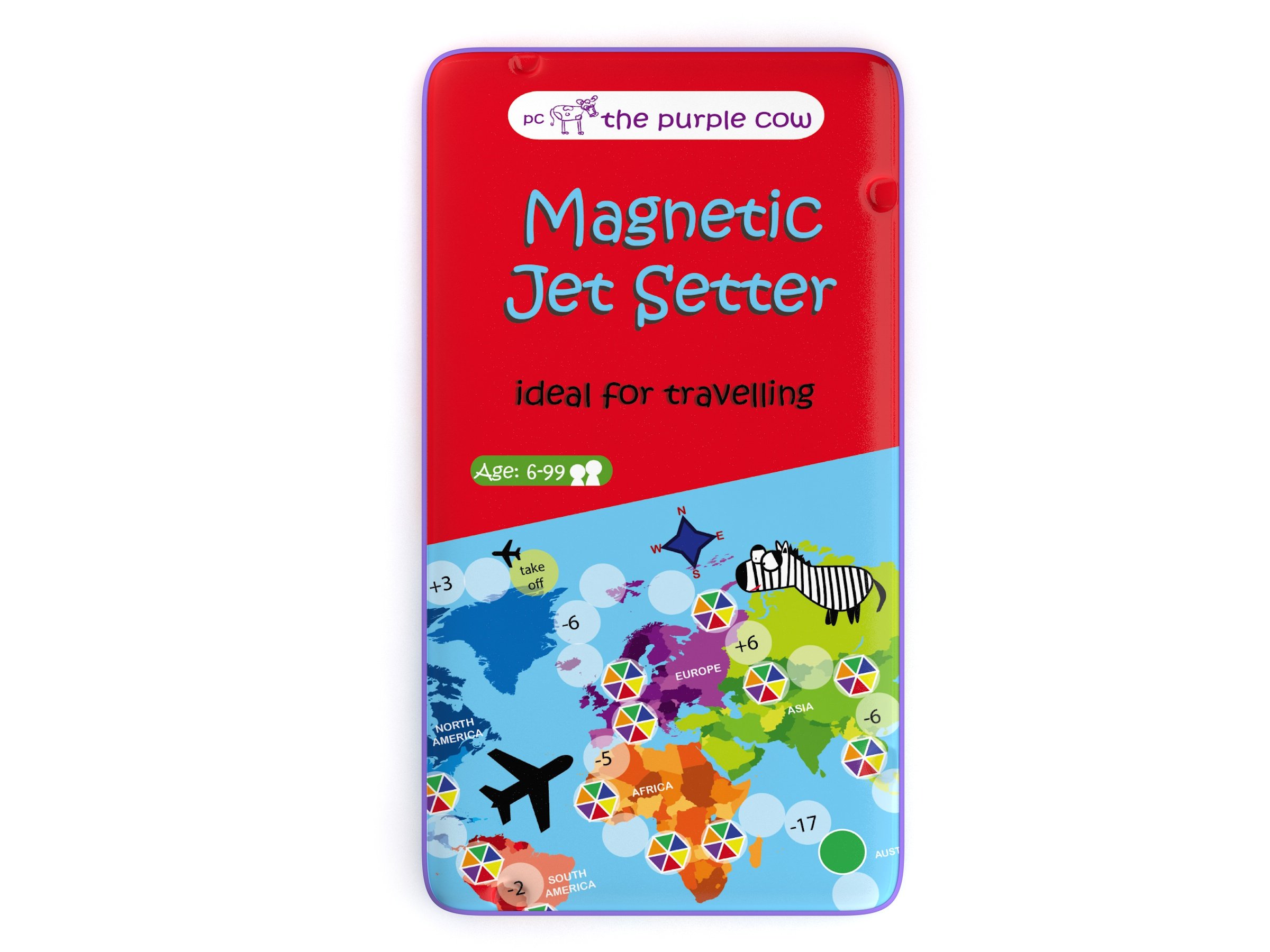 The Purple Cow Magnetic Game Box for kids and adults, Jet Setter