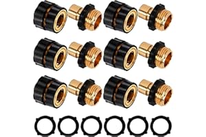 LIULO TOOL 3/4 Inch Garden Hose Quick Connect, Aluminum Garden Hose Fittings, Male and Female Water Quick Release Hose Connector, 6 Set