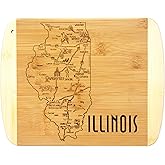 Totally Bamboo A Slice of Life Illinois State Serving and Cutting Board, 11" x 8.75"