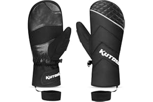 KUTOOK Down Snow Gloves Ski Mittens Waterproof Windproof Thermal for Snowboarding Snowmobile Ski Men and Women