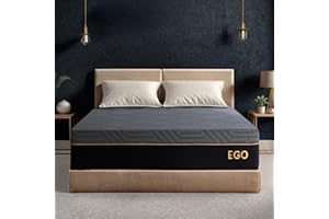 MLILY EGOHOME 12 Inch Queen Mattress, Copper Gel Cooling Memory Foam for Back Pain Relief, Therapeutic Bed in a Box, Foam Made in USA, CertiPUR-US Certified, 60x80x12 Black