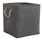 TheWarmHome Toy Bin Organizer Fabric Basket Storage Basket with Handles Nursery Storage Basket for Books,Grey,10.5×10.5×10.5 inch
