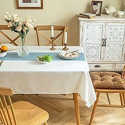 qiden Farmhouse Tablecloth Waterproof Rectangle